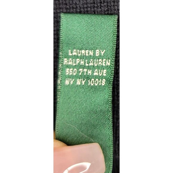 Lauren Ralph Lauren Black Hidden Hood Cotton Poly Sweater Jacket Zip Snap Medium - Picture 10 of 10